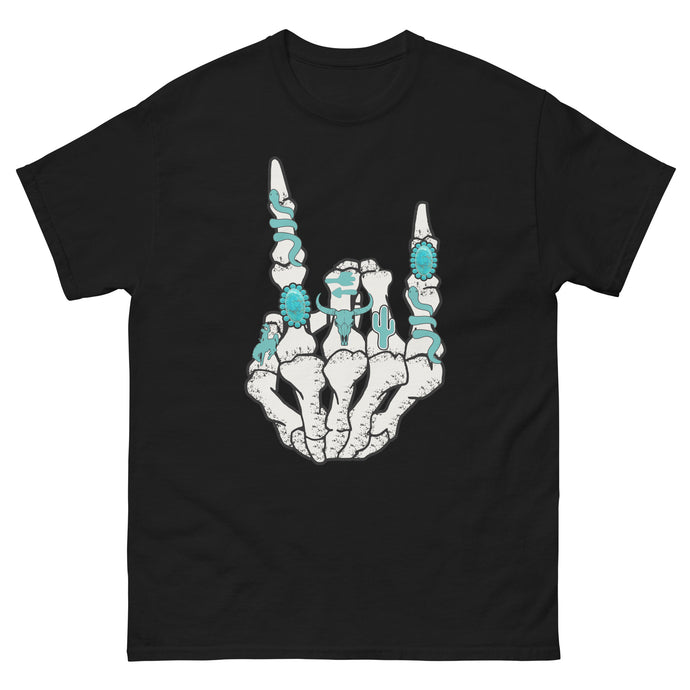 TBO Turquoise Cowgirl Skeleton Rock Tee