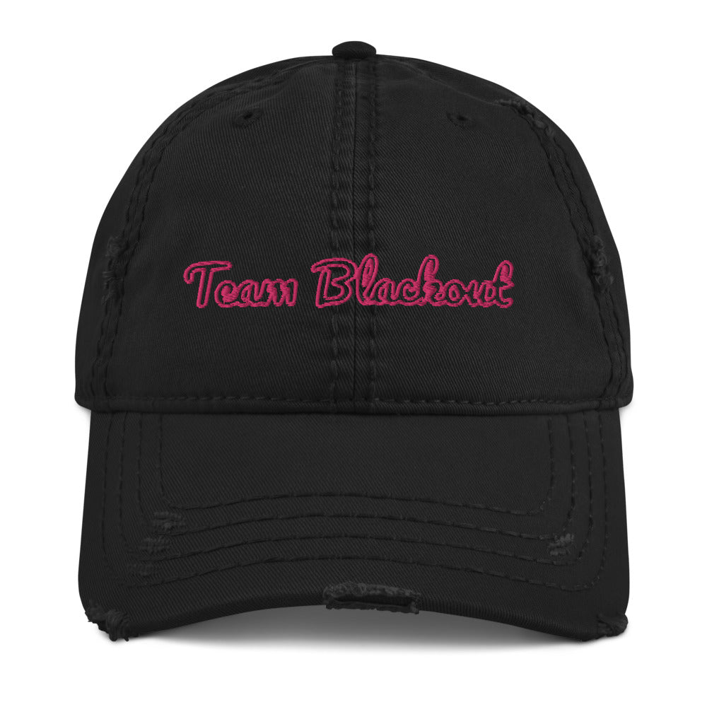 Team Blackout Neon Dreams Pink Distressed Dad Hat