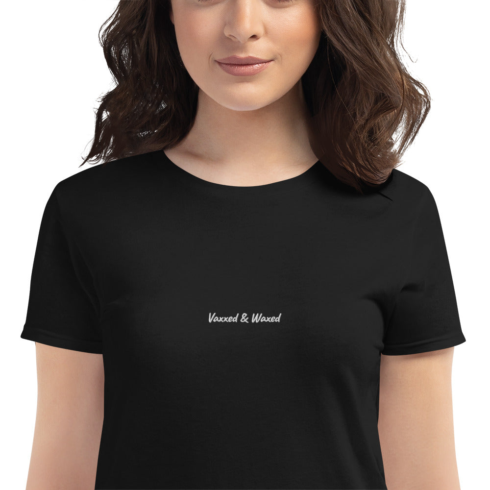 TBO Women's Vaxxed & Waxed Embroidered T-shirt